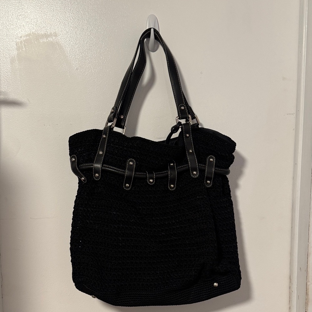 The Sak Black Tote Bag with Leather Straps